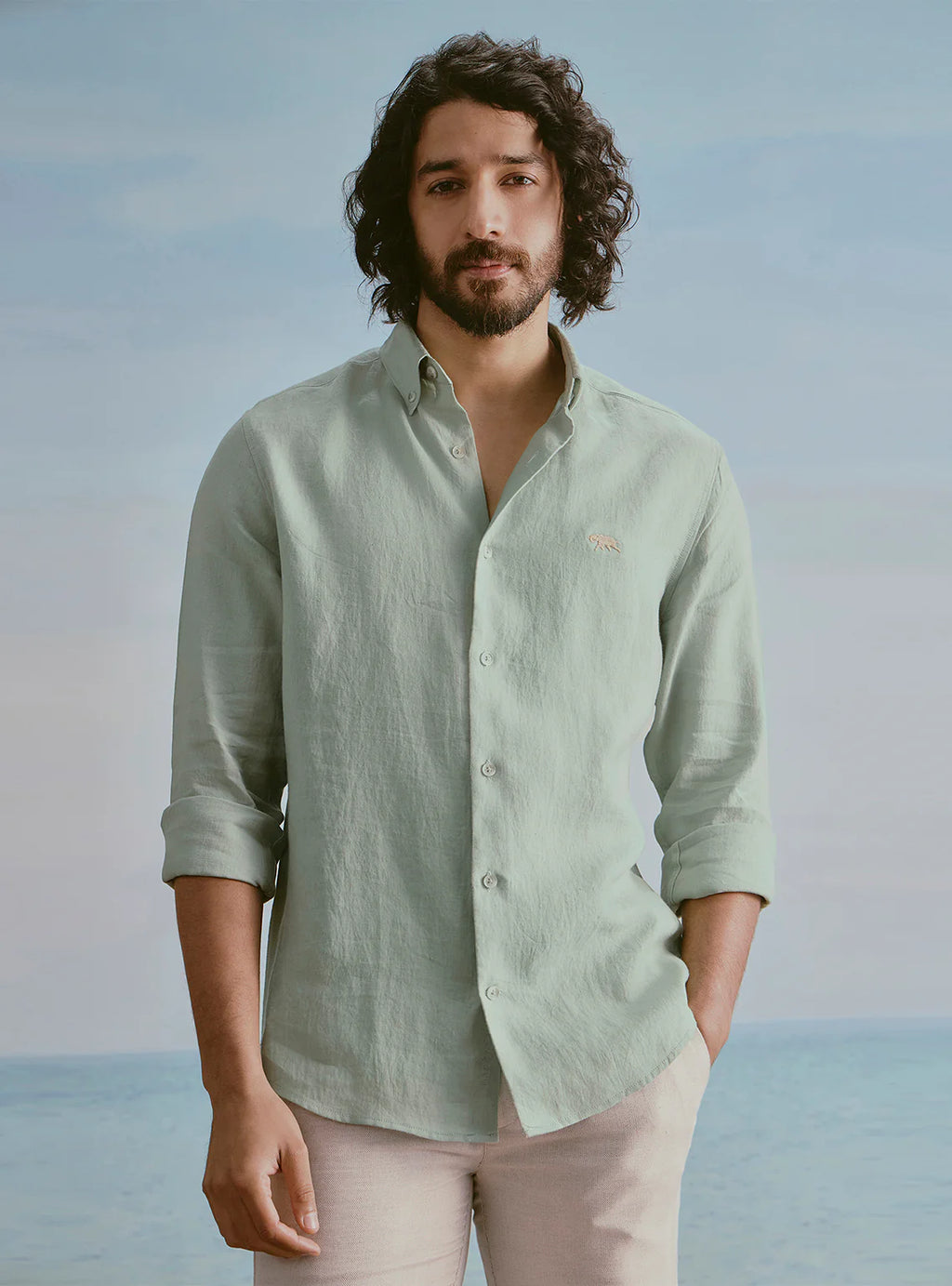 Tide Green Linen Shirt