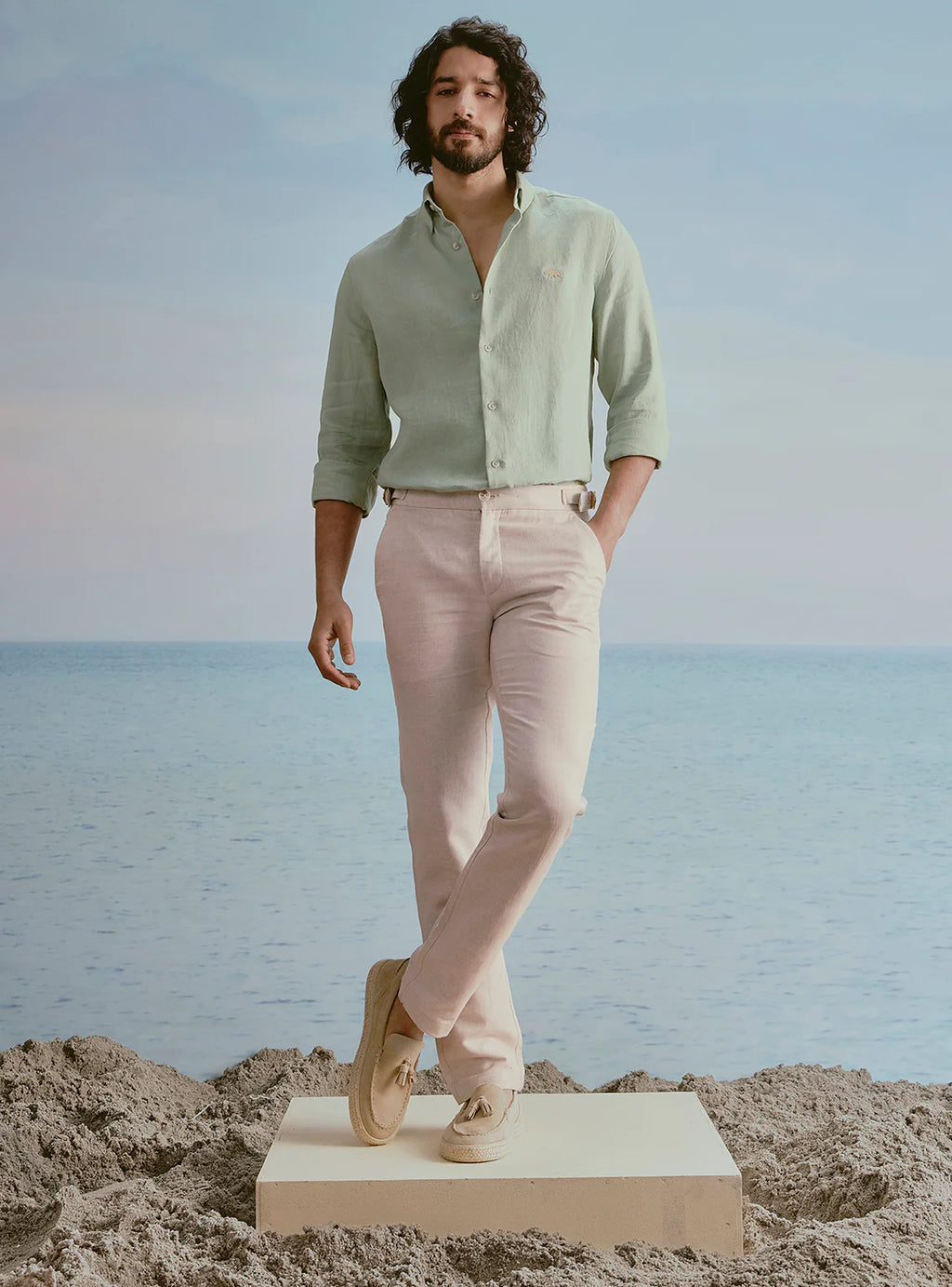Tide Green Linen Shirt
