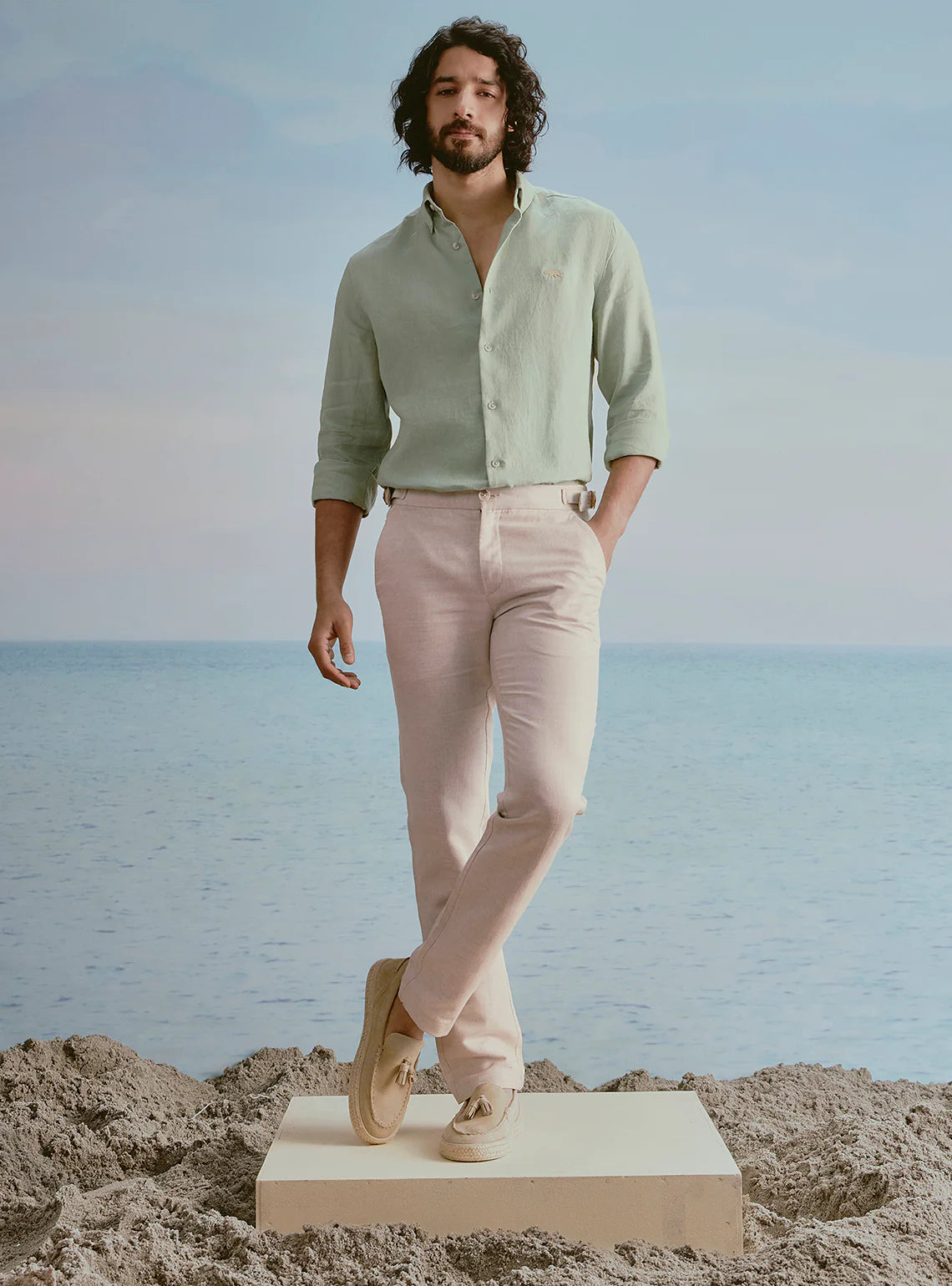 Tide Green Linen Shirt
