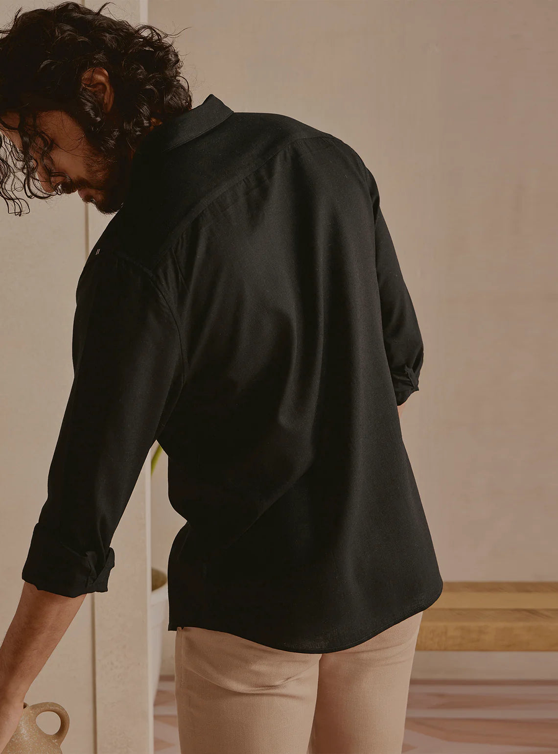 Deep Black Linen Shirt