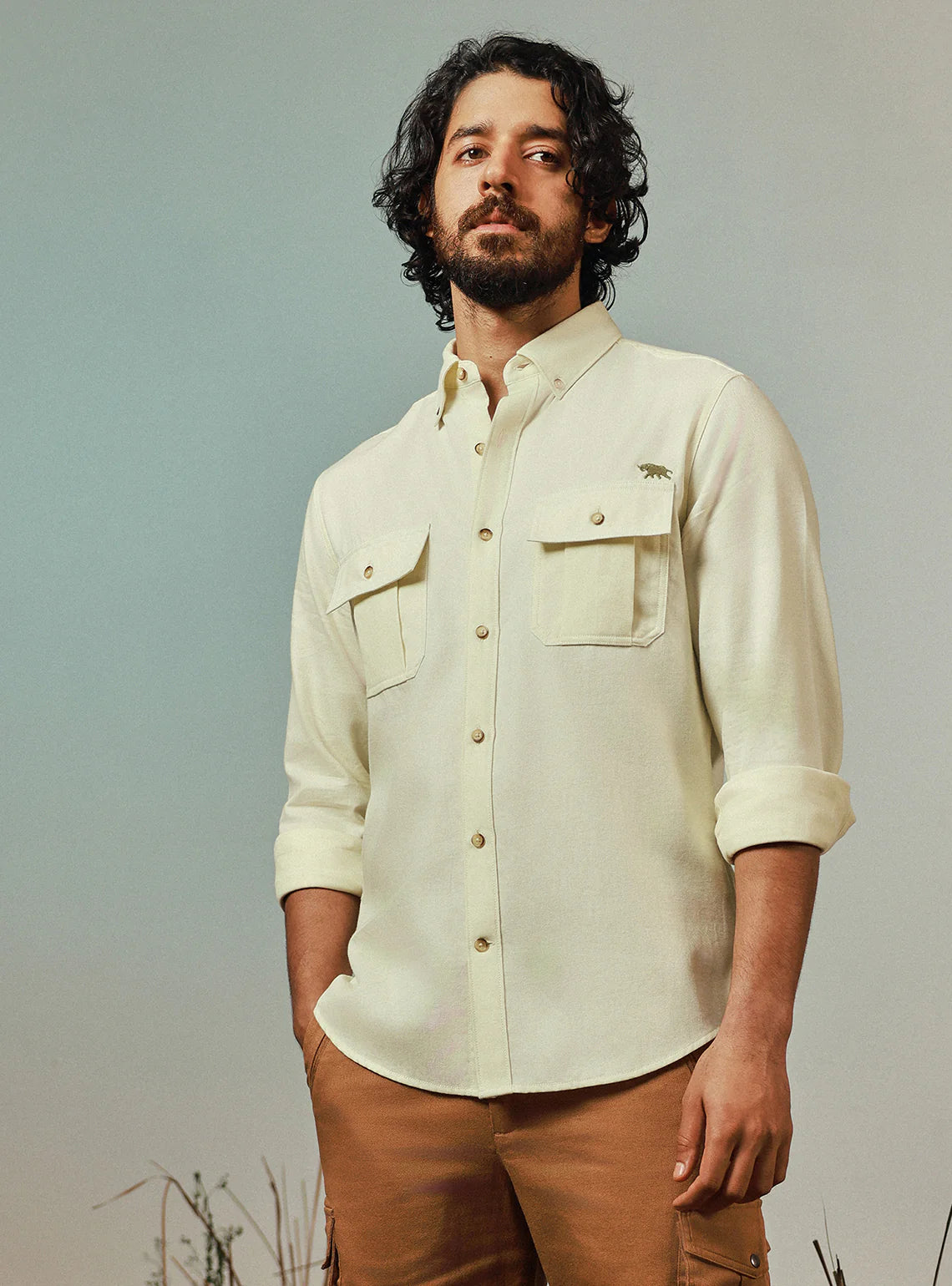 Wilderness Green Cotton Twill Shirt