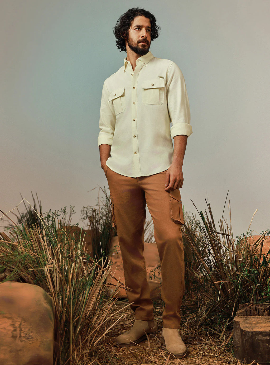 Wilderness Green Cotton Twill Shirt