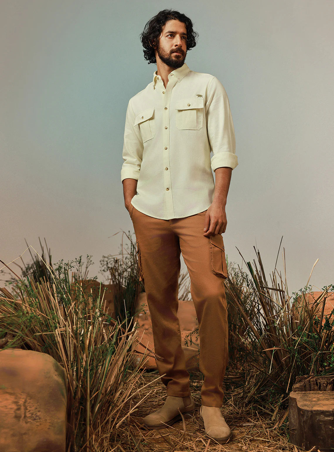 Wilderness Green Cotton Twill Shirt